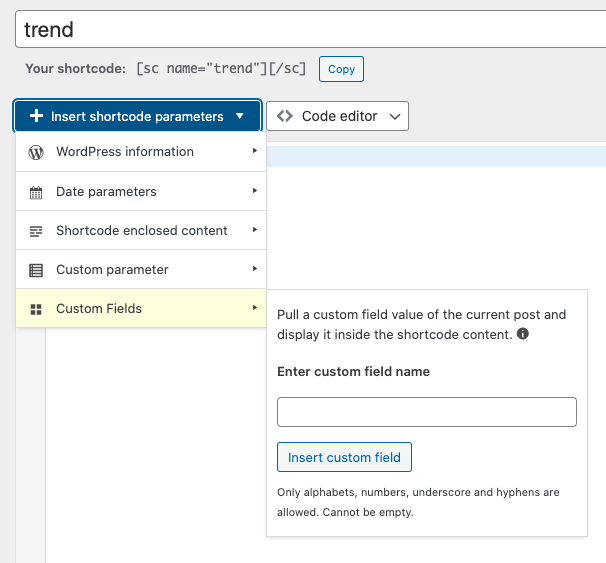 Using a shortcode to embed dynamic Google Trends graphs