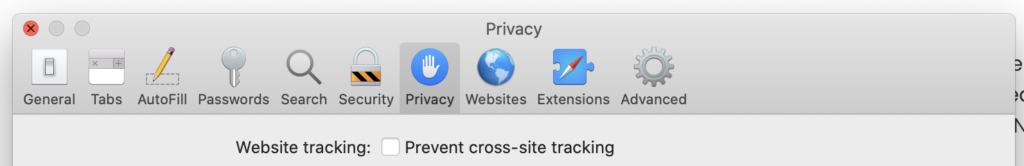 disable cross-site tracking prevent to display trends