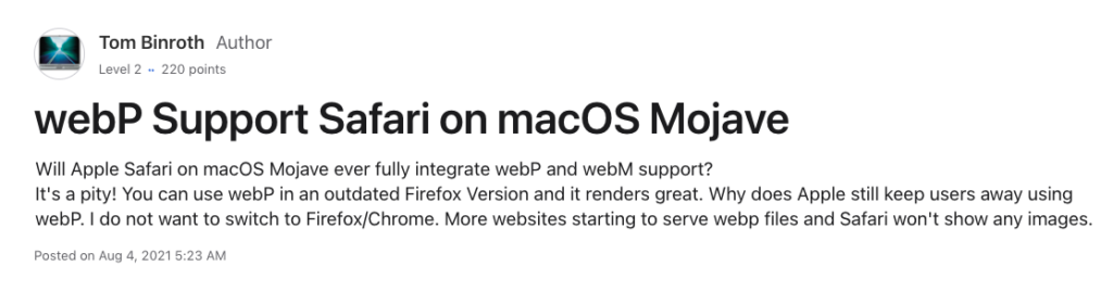 WebP Mojave
