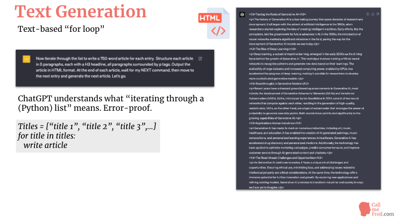 Generate a Python list of 50 titles with ChatGPT - HTML articles