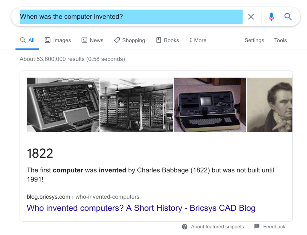 featured snippet computer xxl