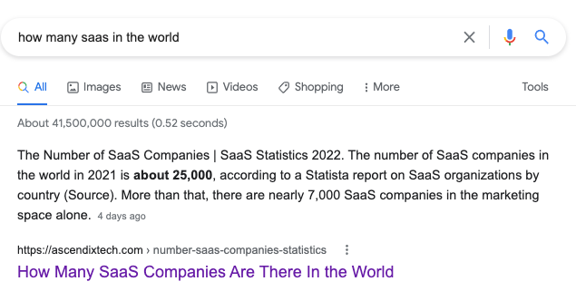 how many saas in the world