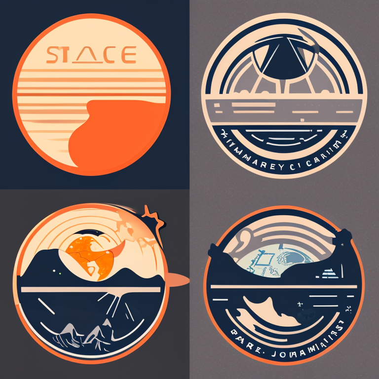 Set of logos for a space company preparing a journey to Mars.